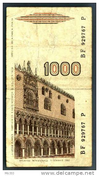 Billet Italie 1000 Lires Marco Polo 1982 Ttb - 1000 Liras