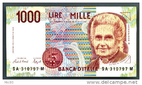 Billet Italie 1000 Lires Montessori 1990 Ttb+ - 1000 Lire