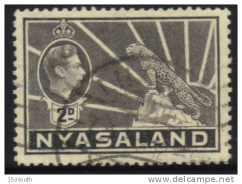 Nyasaland - 1938-1944 KGVI 2d Grey Used - Nyasaland (1907-1953)