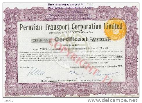 Peruvian Transport Corporation - Transportmiddelen