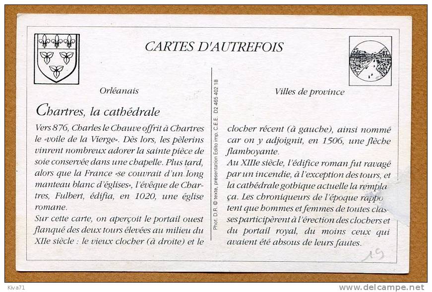 Collection CARTES D´AUTREFOIS " CHARTRES " 1902 - Centre-Val De Loire