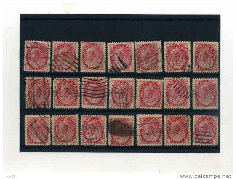 - CANADA ENSEMBLE DE TIMBRES . VARIANTES DU 2 CENTS 1898 - Errors, Freaks & Oddities (EFO)