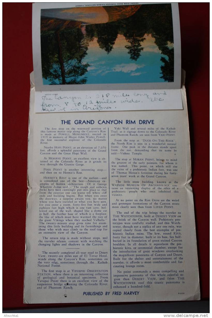 1936- MARCOPHILIE-LETTRE-USA -ETATS-UNIS D' AMERIQUE:GRAND CANYON-RIM-RIVE-WATCHTOWER AT DESERT :ORANGE-VAUCLUSE-84-FRAN - Cartes Souvenir