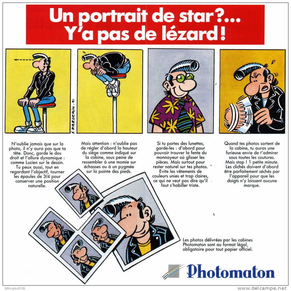 MARGERIN. LES CONSEILS DE LUCIEN. DEPLIANT PUB ILLUSTRE POUR PHOTOMATON. 1991. Neuf ! - Werbeobjekte