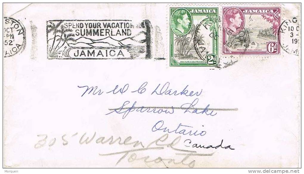 1701. Carta KINGSTON (Jamaica) 1952. Summerland. REEXPEDIDA - Jamaica (...-1961)