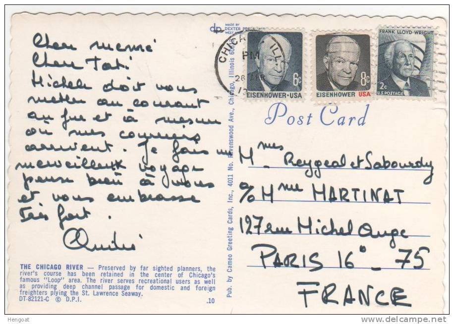 3 Timbres Différents / Carte De  Chicago   Du  26 Apr 19??, 2 Scans - Brieven En Documenten