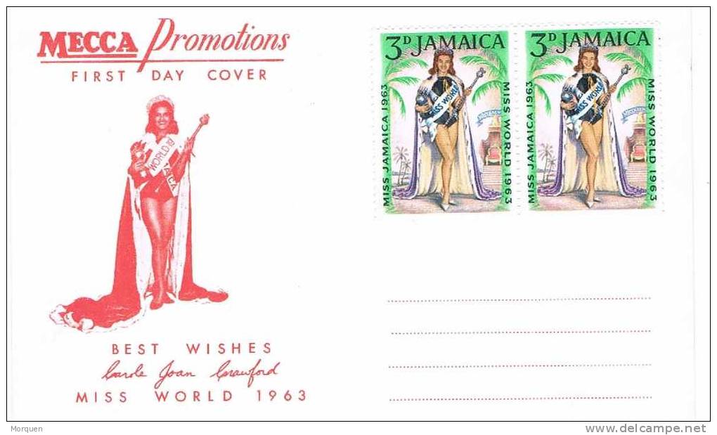 1707. Tarjeta Jamaica 1963.  Miss Jamaica 63 - Giamaica (1962-...)