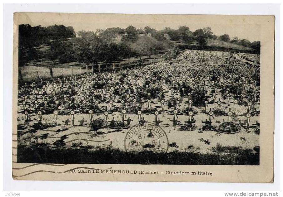 Cpa SAINTE MENEHOULD Marne CIMETIERE MILITAIRE N°80 - War Cemeteries