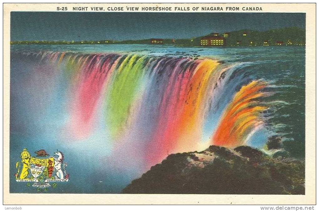 Canada - Night View Close View Horseshoe Falls Of Niagara From Canada Postcard [P601] - Niagarafälle