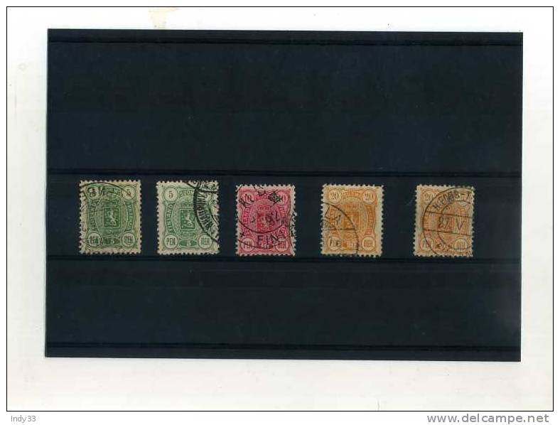 - FINLANDE ENSEMBLE DE TIMBRES 1889/1895 . - Used Stamps