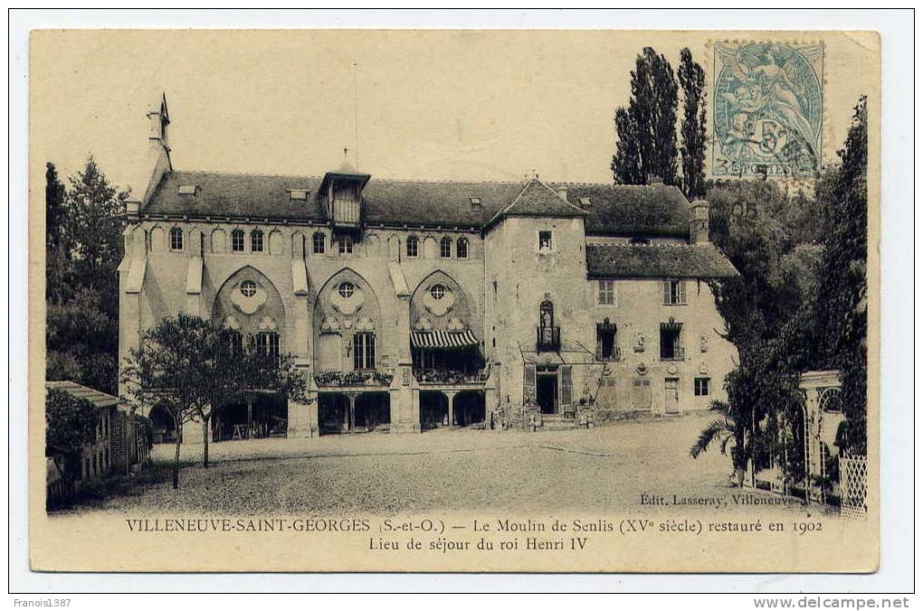 Ref 146 - VILLENEUVE-SAINT-GEORGES - Le Moulin De Senlis - 1905 -  Scan Du Verso - Villeneuve Saint Georges