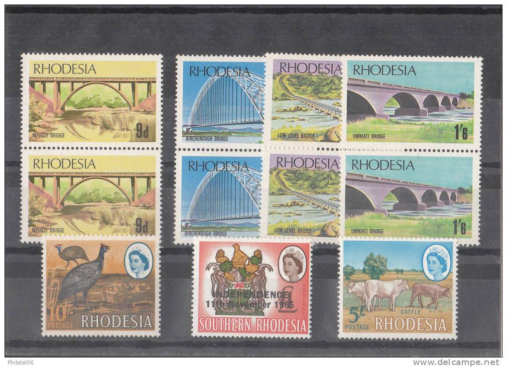 RHODESIE  BONS TIMBRES     NEUFS SANS CHARNIERES   COTE:90 EUROS - Other & Unclassified