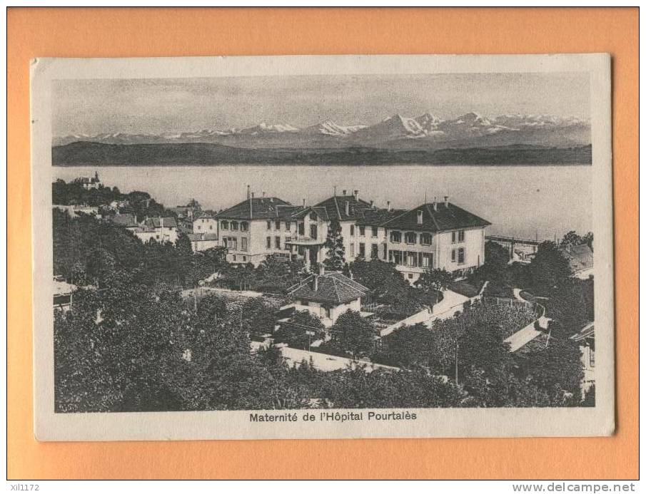 H316 Hôpital Pourtalès, La Maternité.Cachet Neuchâtel 1928 Vers Couvet.Attinger - Couvet