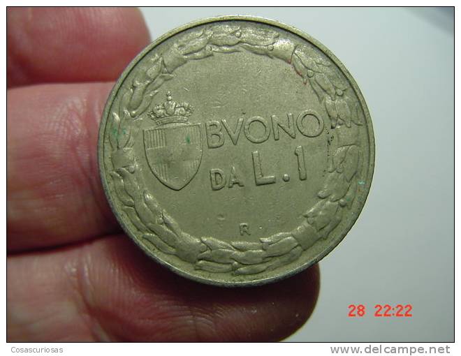 2025  ITALIA  ITALY  BVONO DA 1 LIRE    YEAR  1924    OTHERS IN MY STORE - 1900-1946 : Victor Emmanuel III & Umberto II