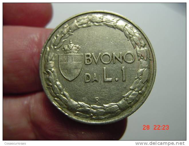 2027  ITALIA  ITALY  BVONO DA 1 LIRE    YEAR  1923    OTHERS IN MY STORE - 1900-1946 : Victor Emmanuel III & Umberto II