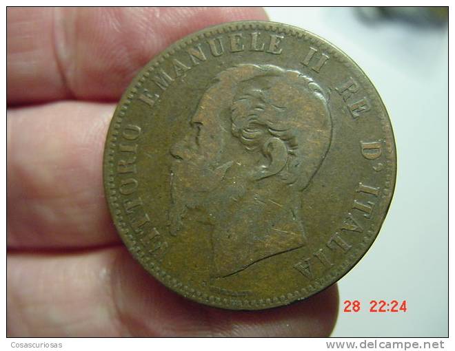 2045  ITALIA  ITALY  10 CTSIMI    YEAR  1866 OM   OTHERS IN MY STORE - 1861-1878 : Vittoro Emanuele II