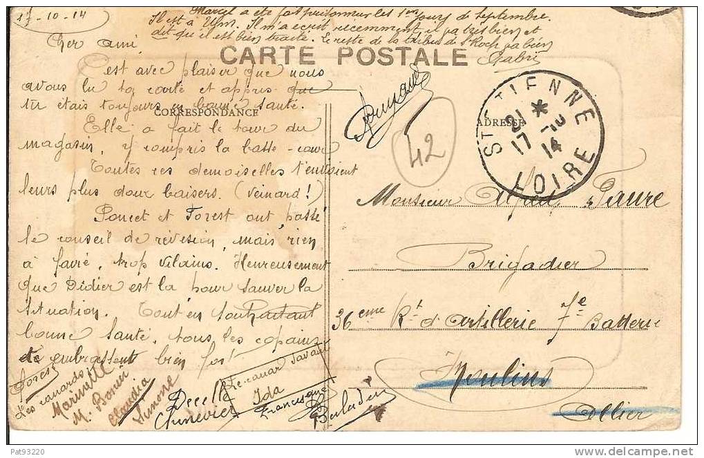42. Mont Pilat - Le Crest De La Perdrix Point Culminant Du Massif/CPA Circulée 1914 /usure Du Temps / Cf Texte Au Verso - Mont Pilat