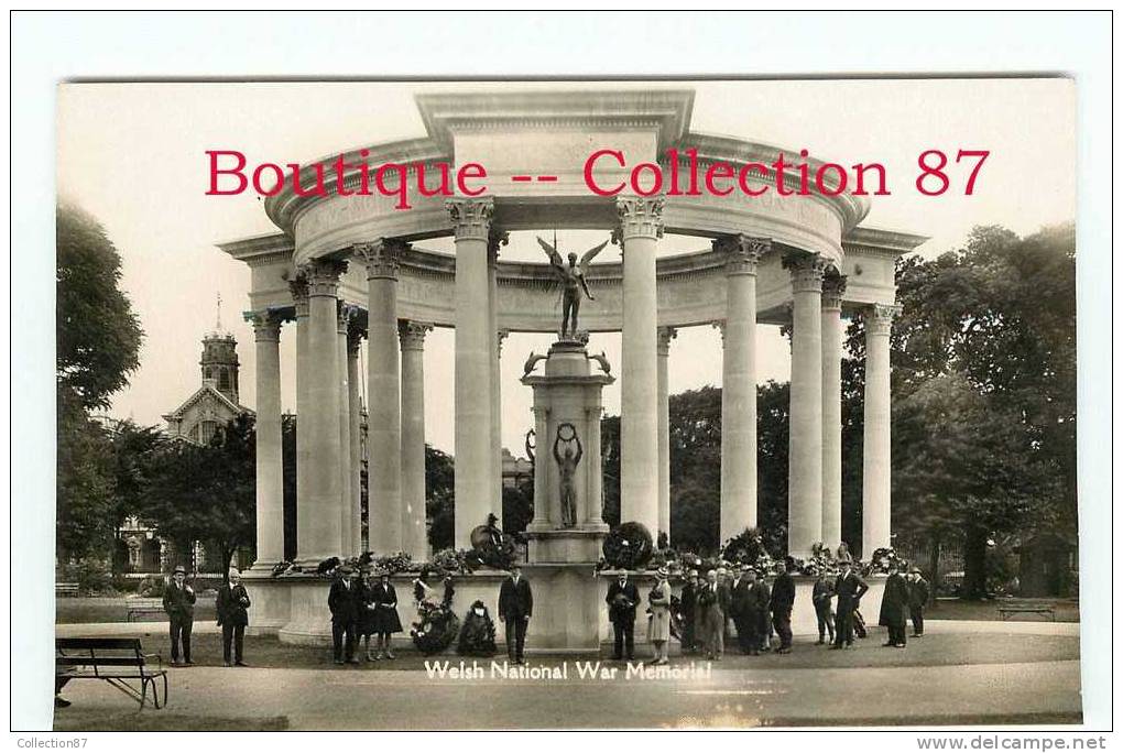 UNITED KINGDOM - WALES - CARDIFF - CATHAYS PARK - WELSH NATIONAL WAR MEMORIAL - REAL PHOTOGRAPH POST CARD - Glamorgan