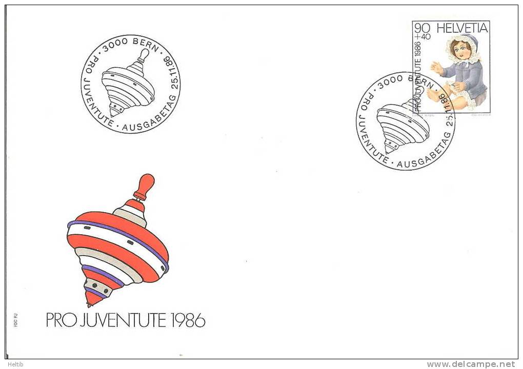 Suisse FDC 1986 - Pro Juventute - Poupée (Y&T 1263) - Briefe U. Dokumente