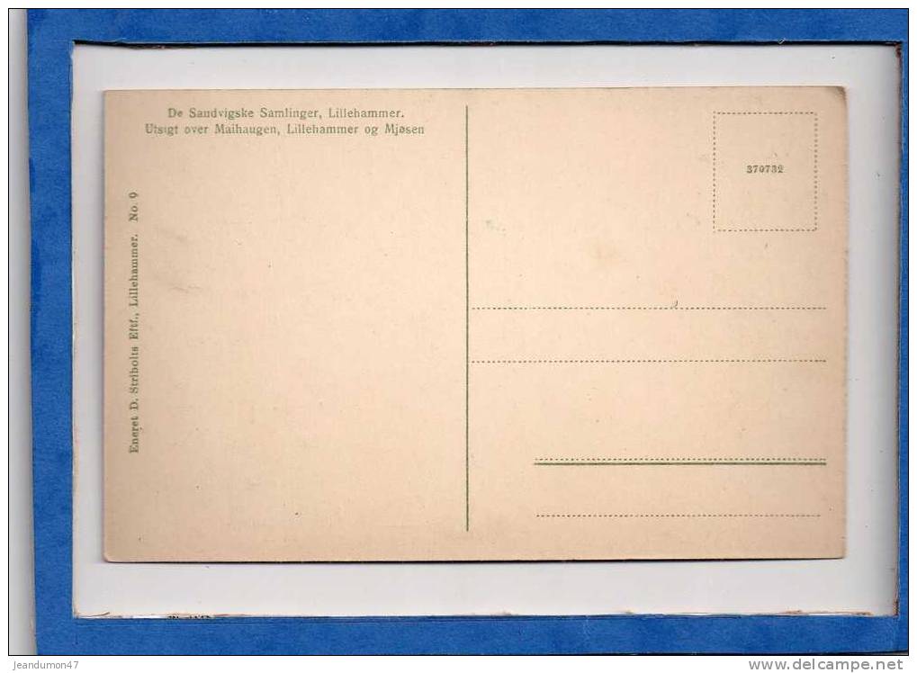 LILLEHAMMER. - . DE SANDVIGSKE SAMLINGER, LILLEHAMMER. UTSIGT OVER MAIHAUGEN, LILLEHAMMER OG MJOSEN - Norvegia