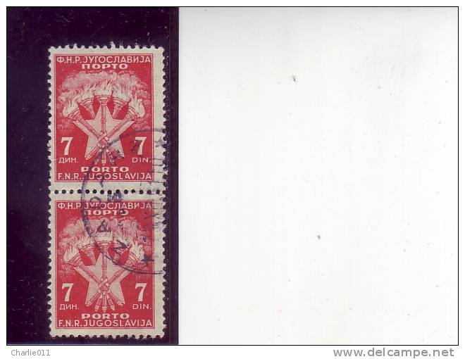 COAT OF ARMA-7 DIN-PORTO-PAIR-POSTMARK-ZADAR-ZARA-CROATIA-YUGOSLAVIA-1946 - Portomarken