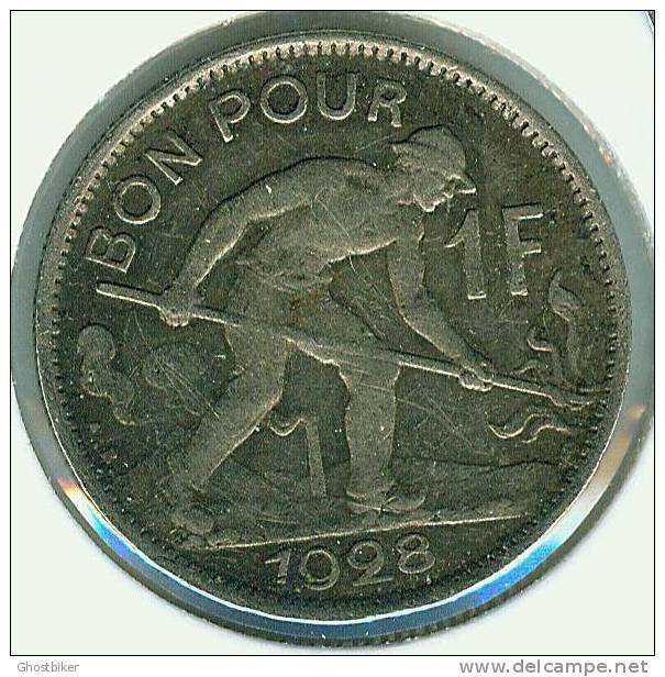 1 Franc 1928 - Bon Pour - Luxemburg - Luxemburg