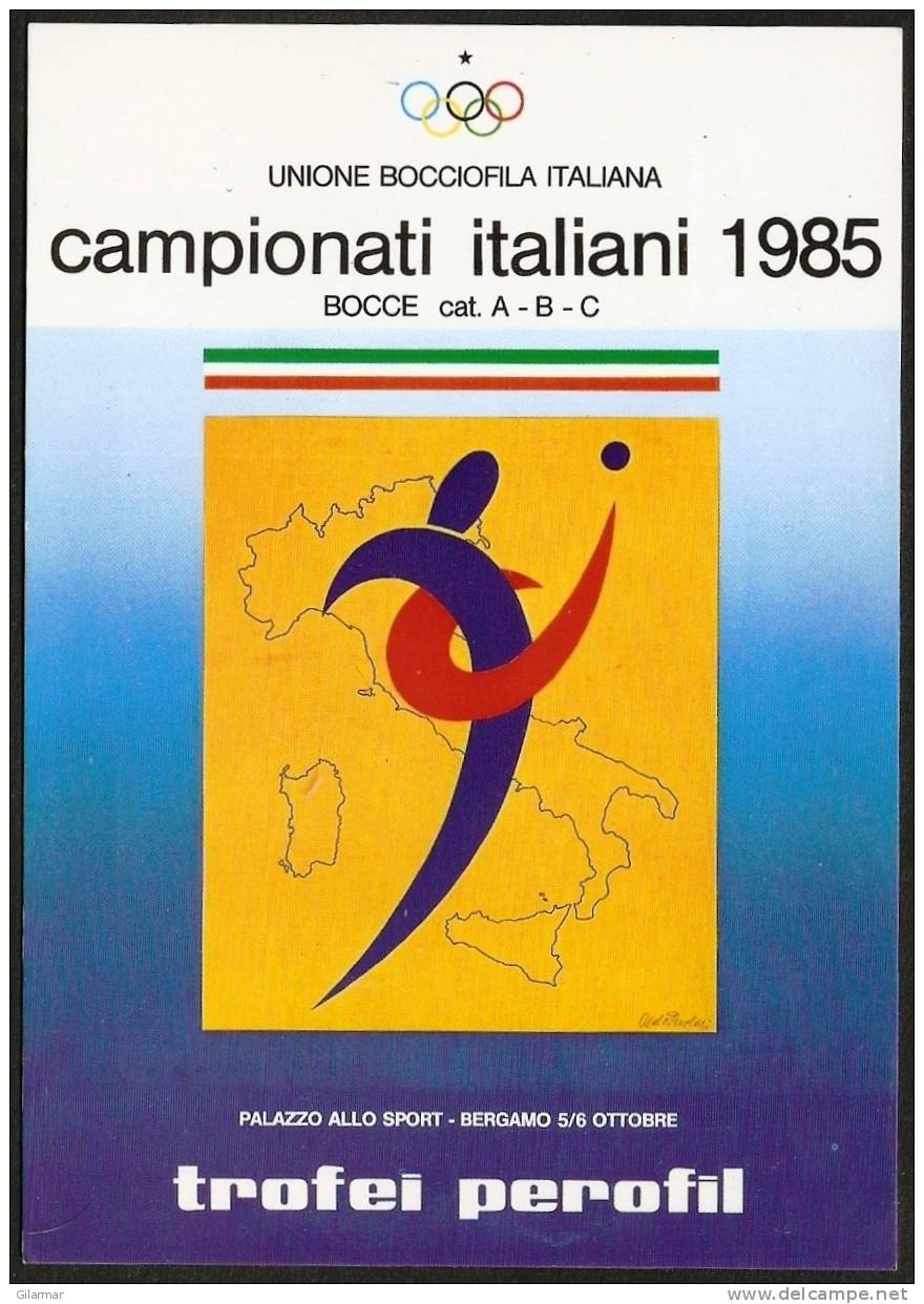BOWLS - ITALIA BERGAMO 1985 - CAMPIONATI ITALIANI BOCCE RAFFA - CU - Pétanque