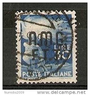 1947-48 TRIESTE A USATO DEMOCRATICA 30 LIRE - RR6048 - Afgestempeld