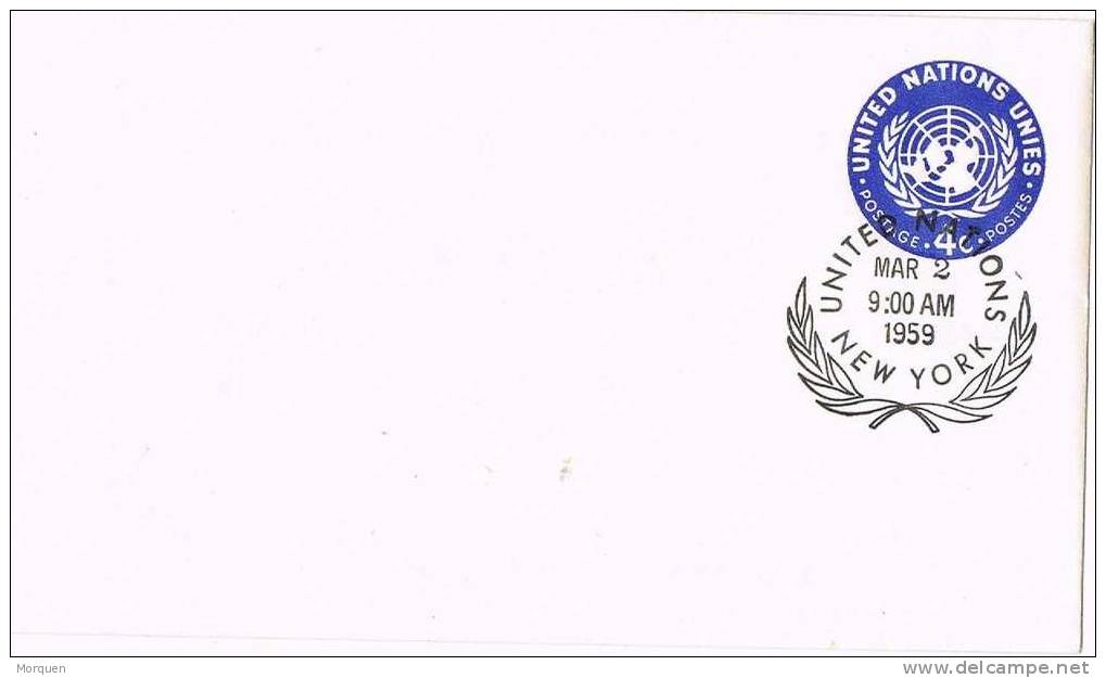 1022. Sobre Entero Postal ONU. Postal Administration New York 1959 - Cartas & Documentos