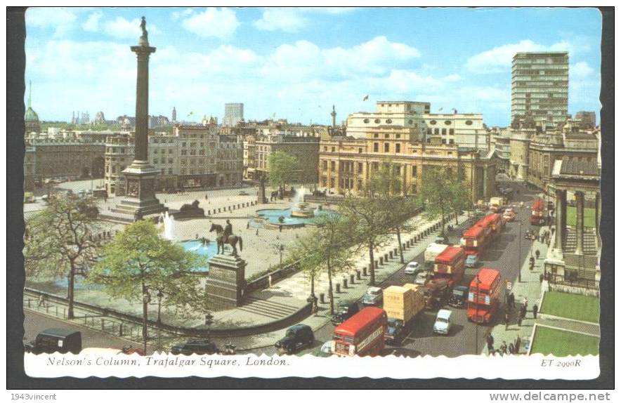 C 4054 - ROYAUME UNI - NELSON'S TRAFALGAR SQUARE LONDON  - - Belle CPA Animée - - Trafalgar Square