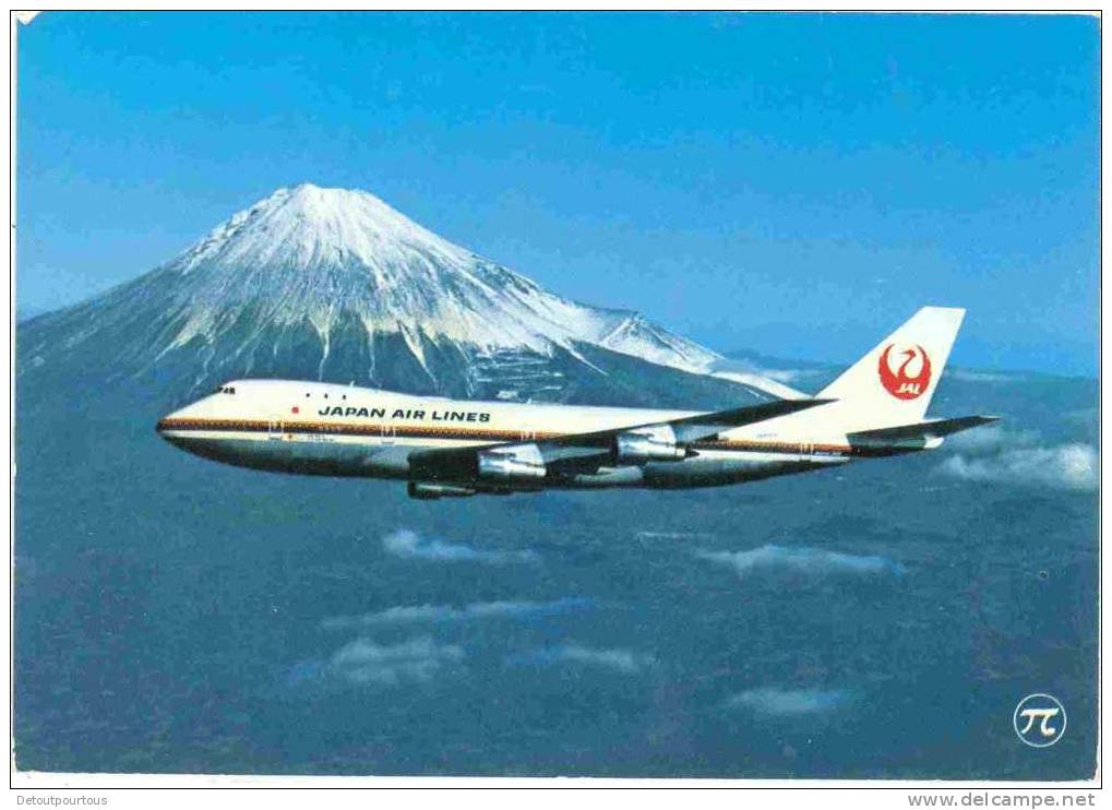 BOEING  747 Japan Airlines 1975 Et Mont Fuji ( Avion Airplane Flugzeug Aereo ) - 1946-....: Moderne