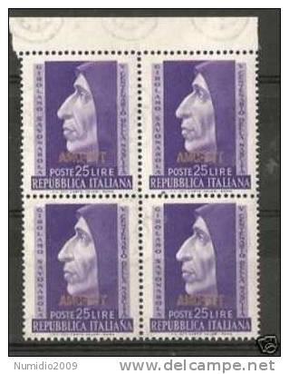 1952 TRIESTE A SAVONAROLA QUARTINA MNH ** RR6042-3 - Ungebraucht