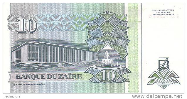 ZAÏRE   10 Nouveaux Zaïres  Daté Du 24-06-1993   Pick 55     ***** BILLET  NEUF ***** - Zaïre