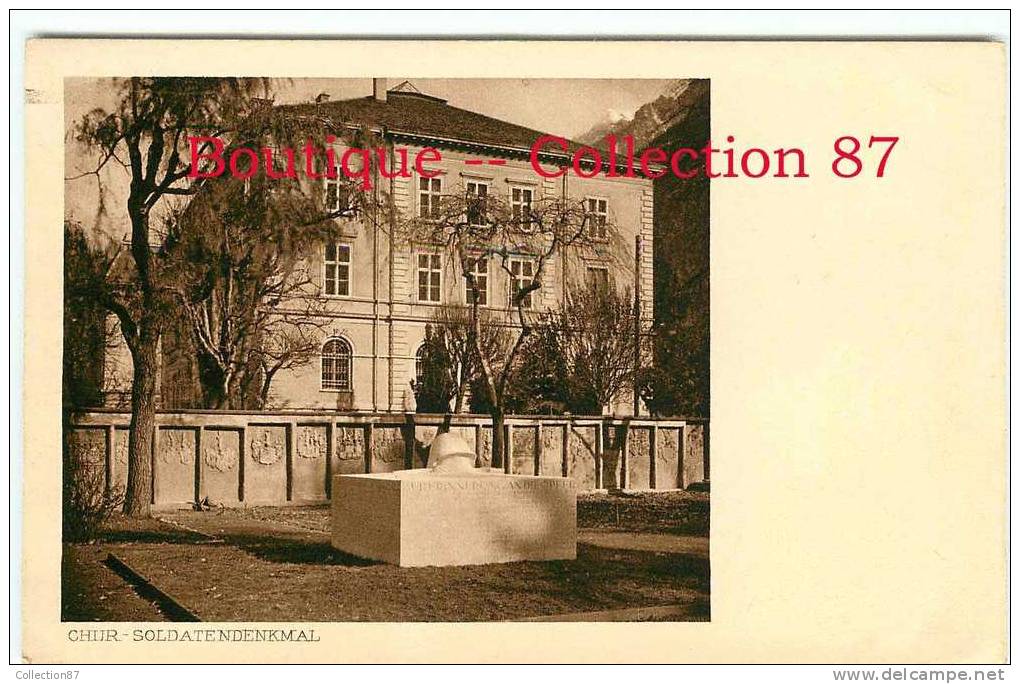 SUISSE - GR - CHUR - SOLDATENDENKMAL - MONUMENT Aux MORTS - RARE Et UNIQUE Sur Le SITE - DOS VISIBLE - Coire