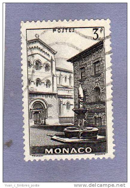 MONACO TIMBRE N° 258 OBLITERE PLACE SAINT NICOLAS 3F NOIR * - Used Stamps