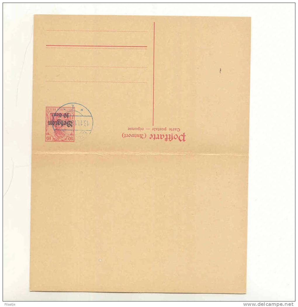 Briefkaart Met Antwoordkaart 13  Afgestempeld Maar Niet Gelopen - Occupazione Tedesca