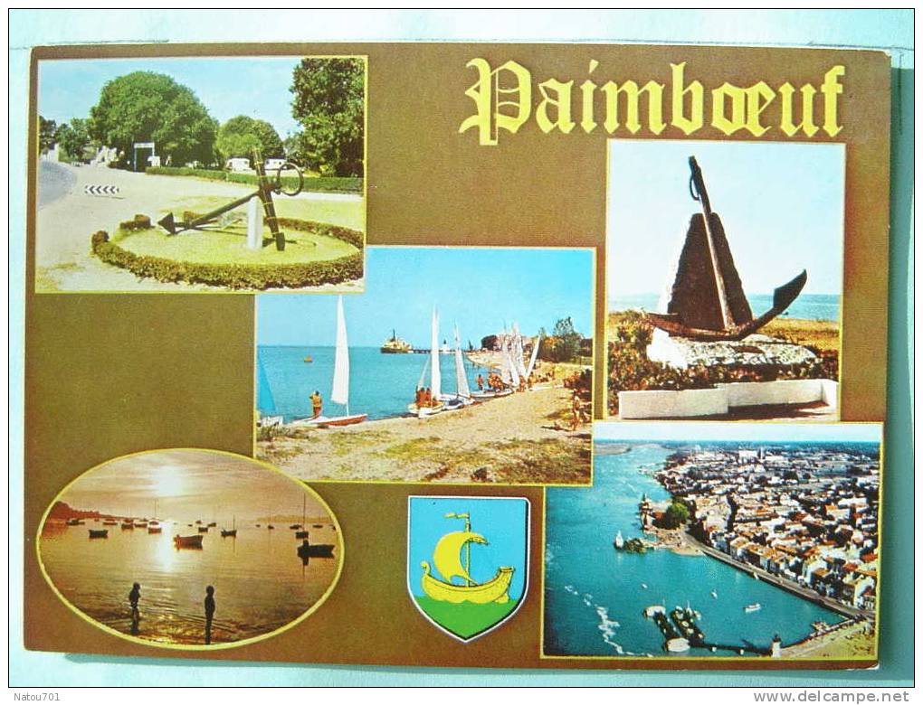 V3-44- Loire Atlantique-paimboeuf-multivues-le Camping-ecole De Voile-ancre De Marine-vue Genrale Aerienne- - Paimboeuf