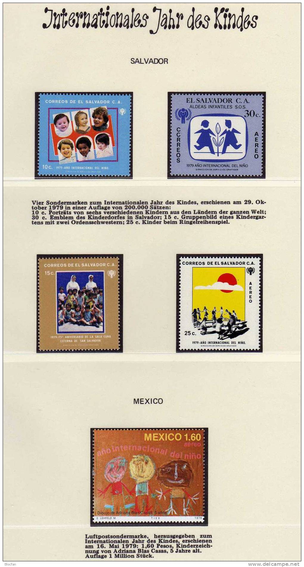 UNO Jahr Des Kindes Zeichnungen St. Kitts 1299/2+Mexiko 1622 ** 1€ UNICEF UNESCO Children Painting Art Stamp Of MEXICO - St.Kitts Und Nevis ( 1983-...)