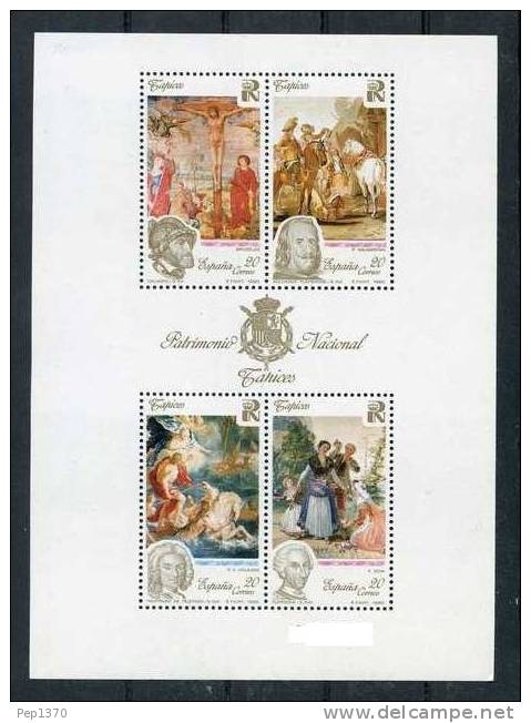 ESPAÑA 1990 -  PATRIMONIO NACIONAL - TAPICES - Edifil Nº 3090 - Yvert Block 44 - Textile