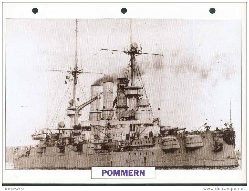 Allemagne 1905 - Cuirassé POMMERN - Boats