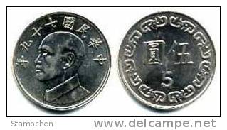 1990 NT$5.00 Chiang Kai-shek CKS - Taiwan