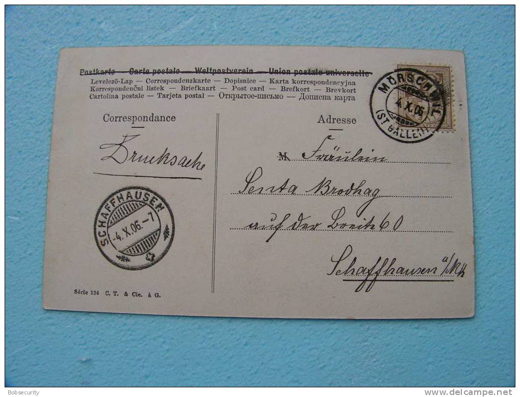 == Schweiz Mörschwil St. Galen - Nach Schaffhausen - Kind Mit Hund Super Stempel 1906 - Abbildungen