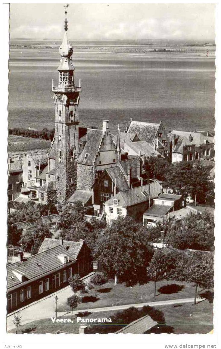 Veere Panorama Uitg. Rubens, Middelburg, Belgische Postzegel Stempel Duinbergen - Veere