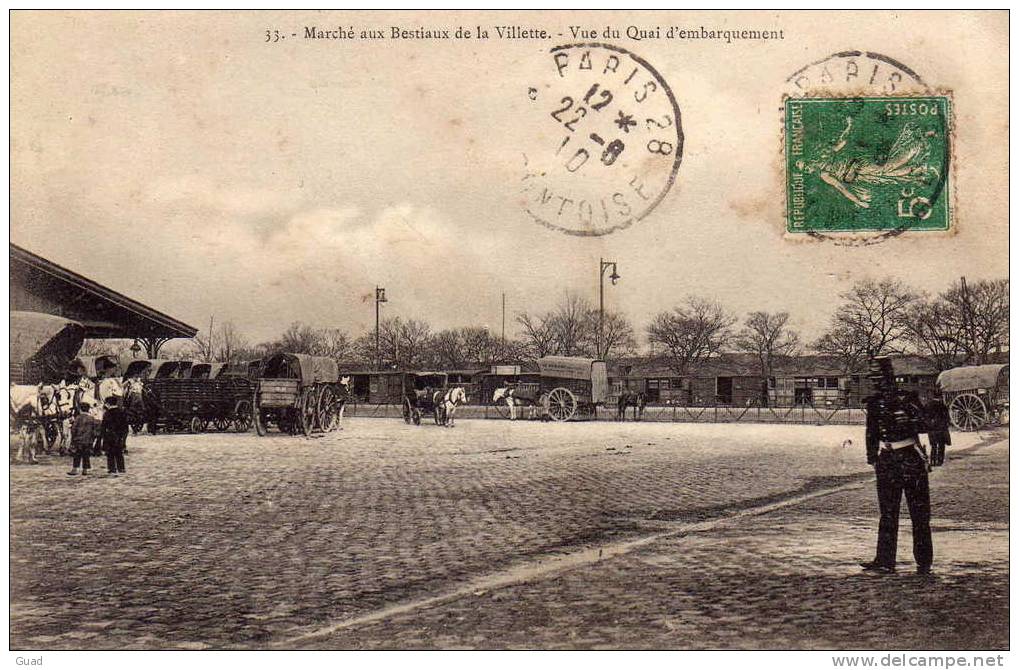 PARIS - MARCHE AUX BESTIAUX DE LA VILETTE - AGENT DE VILLE - Arrondissement: 19