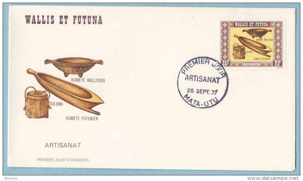 FDC * 5  - Wallis Et Futuna - 5 Enveloppes  Artisanat -  26/ 09/1977 . Y&T N° 198 à 202 . - FDC