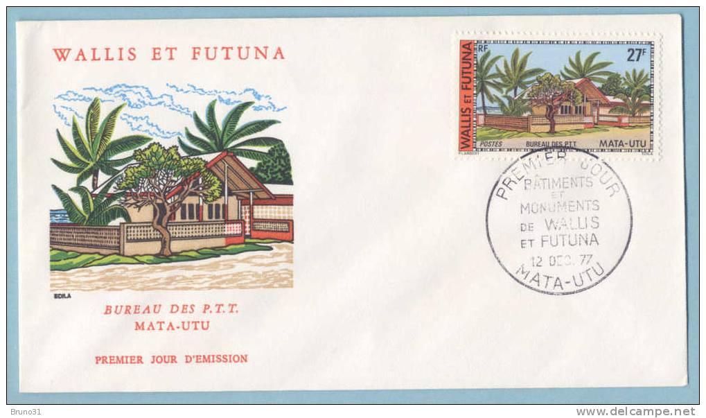FDC - Wallis Et Futuna - 5 Env. Batiments Et Monuments -  12/ 12/1977 . Y&T N° 203 à 207 . - FDC