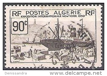 Algérie 1939 Michel 160 O Cote (2005) 0.70 Euro Exposition Universelle New York Extavia Dans Le Port Alger Cachet Rond - Oblitérés