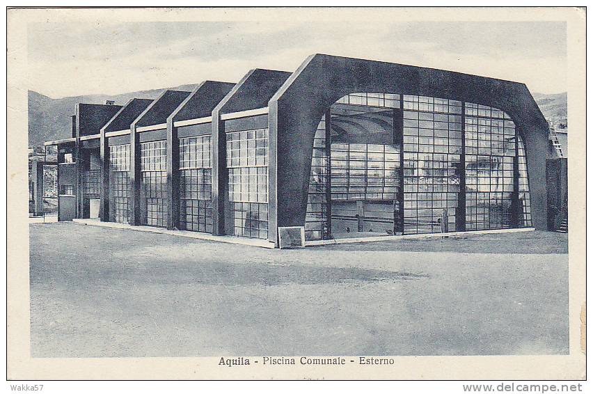 $3-0203- L´AQUILA - PISCINA COMUNALE - F.P. -  VIAGGIATA 1936 - L'Aquila