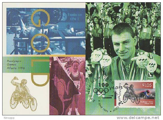 Australia-1996 Paralympic Games -Gold Medal Winning Athlets Maximum Card - Ete 1996: Atlanta