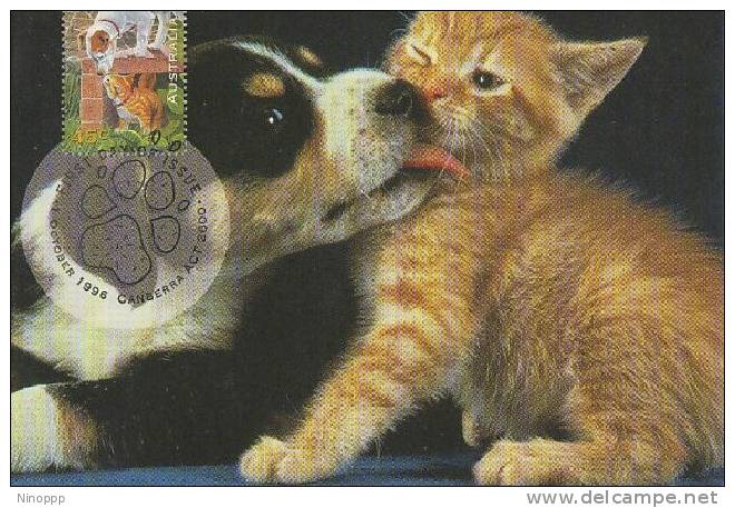 Australia-1996 Pets- Dog And Cat   Maximum Card - Domestic Cats